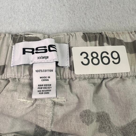 RSQ Pants Womens Cargo Mid Rise Canvas Camo Khaki Baggy Straight Wide Leg - Picture 4 of 10